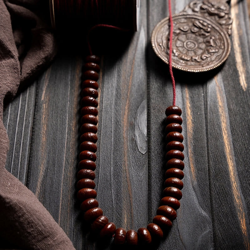 Bracelet de sagesse en graines de Bodhi violettes et jade Hetian 12 mm