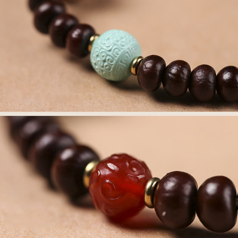 Bracelet de sagesse en graines de Bodhi violettes | Perle de protection spirituelle