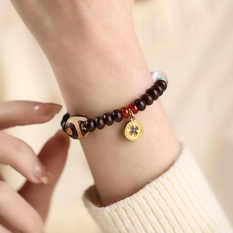 Bracelet de sagesse en graines de Bodhi violettes | Perle de protection spirituelle