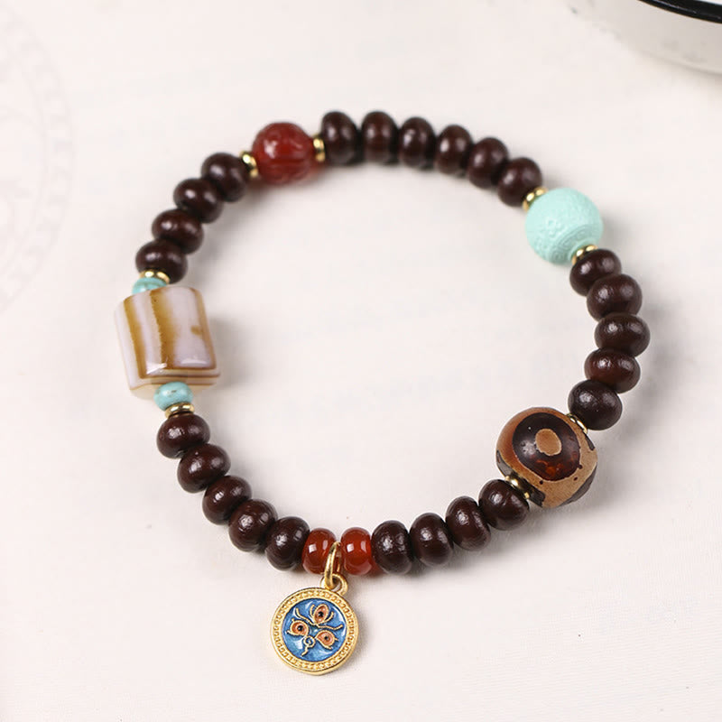 Bracelet de sagesse en graines de Bodhi violettes | Perle de protection spirituelle