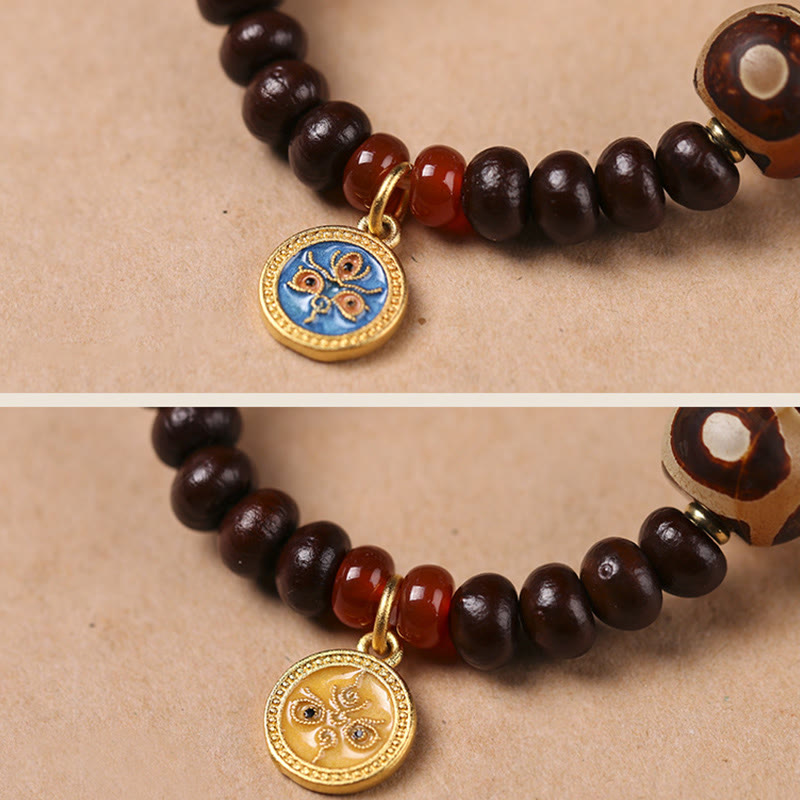 Bracelet de sagesse en graines de Bodhi violettes | Perle de protection spirituelle