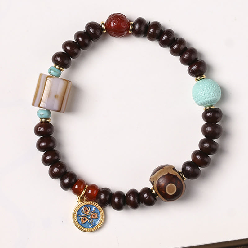 Bracelet de sagesse en graines de Bodhi violettes | Perle de protection spirituelle