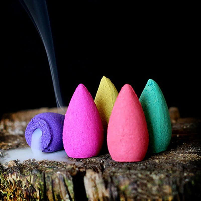 Brûleur d'encens à reflux en argile violette Petit Crâne pour la paix