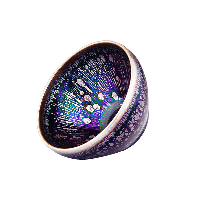 Tasse à thé Jianzhan en céramique émaillée violette 8,5 cm | Décor Zen