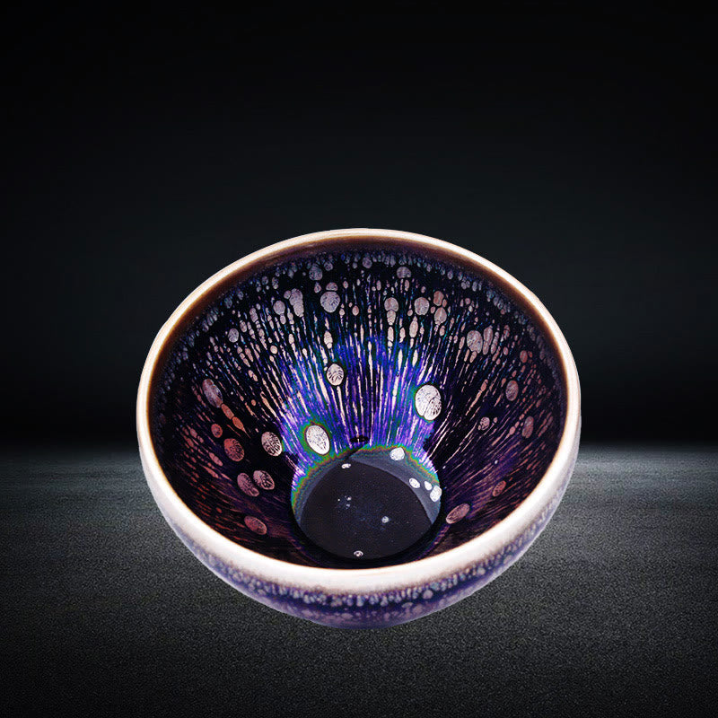 Tasse à thé Jianzhan en céramique émaillée violette 8,5 cm | Décor Zen