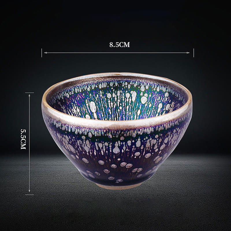 Tasse à thé Jianzhan en céramique émaillée violette 8,5 cm | Décor Zen