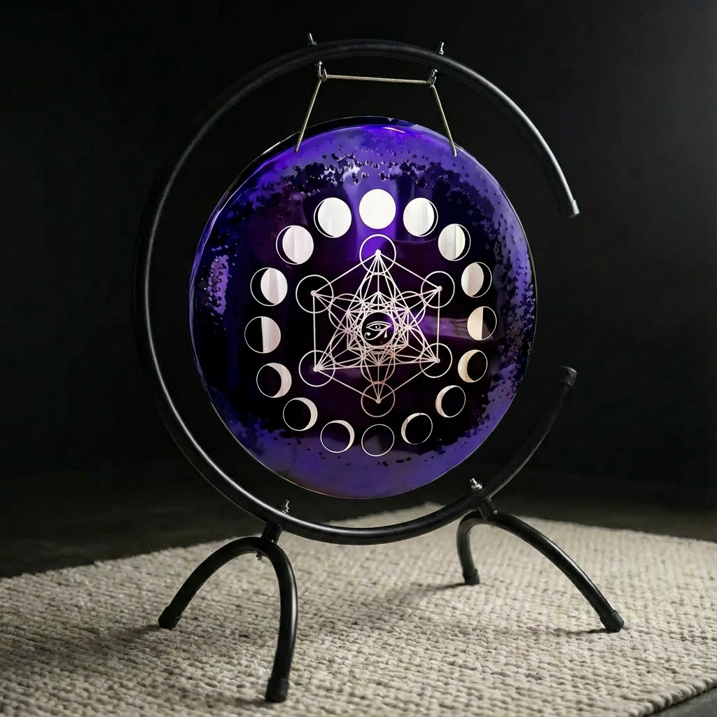 Instrument de méditation Gong œil d'Horus violet