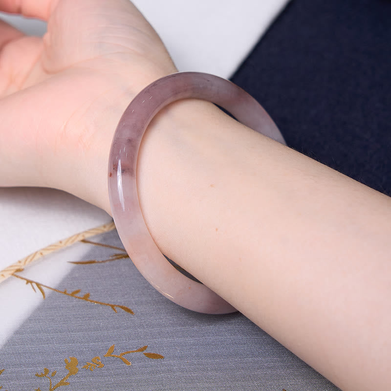 Ensemble de bracelets en jade violet et quartz fraise pour le bonheur