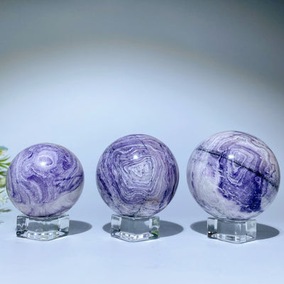 Sphère de cristal turquoise violet, orbe de guérison de 1,5 à 3 pouces