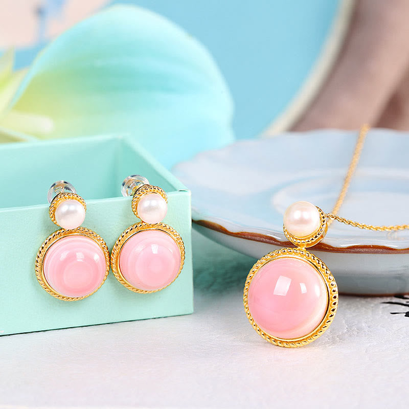 Parure de bijoux spirituels en perles de lambi | Argent sterling 925