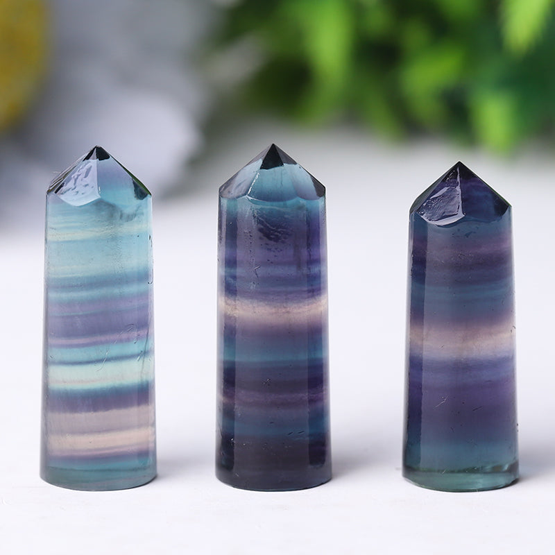 Rainbow Fluorite Crystal Points 1-1.5 inch Polished Healing Stone