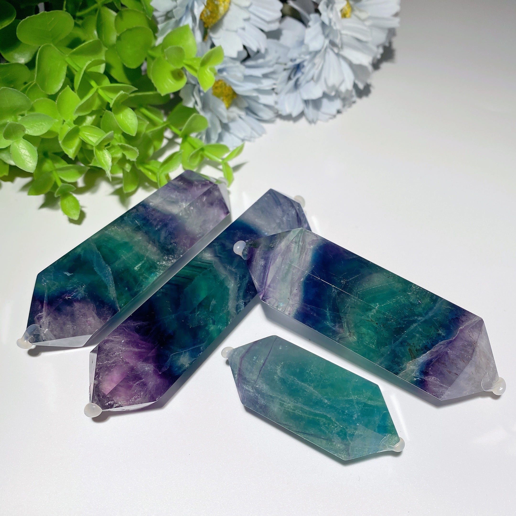 Rainbow Fluorite Double Terminated Crystal Point 2.3-5in Healing