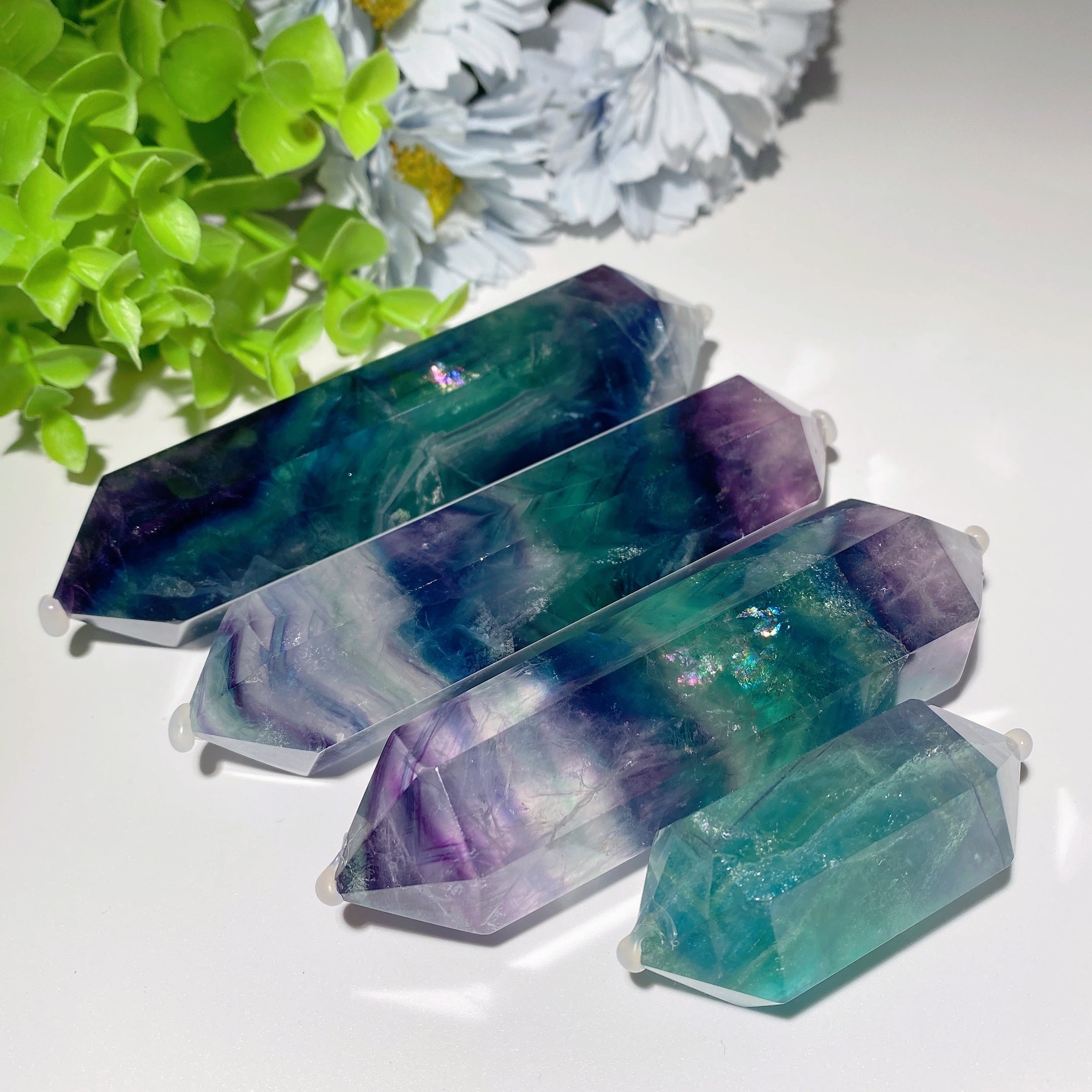 Rainbow Fluorite Double Terminated Crystal Point 2.3-5in Healing