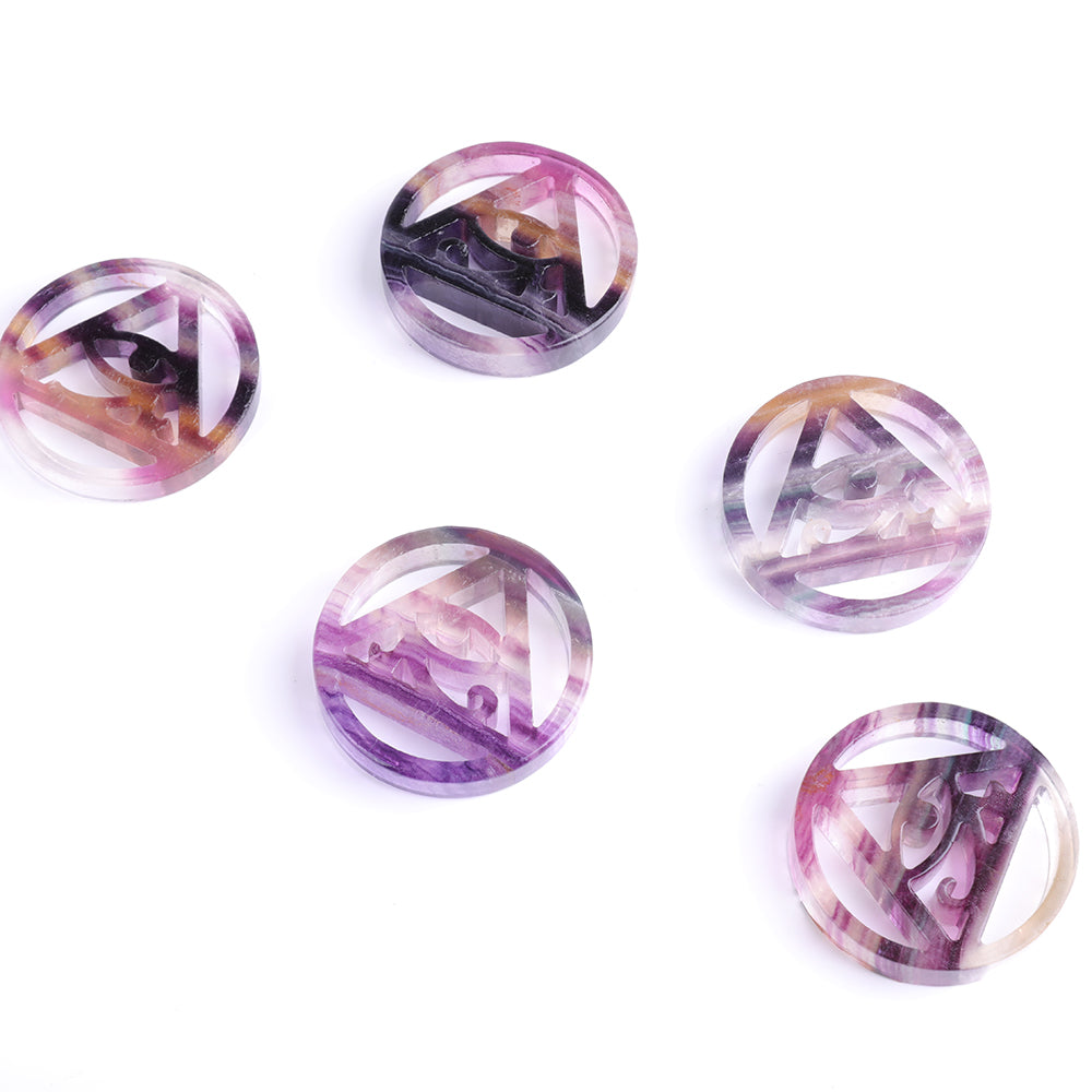 Rainbow Fluorite Horus Eye Carving 2.3 inch Crystal Figurine