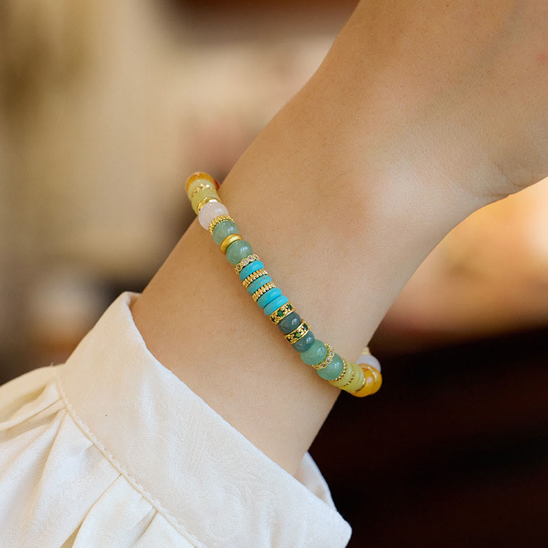 Bracelet de confiance en jade et agate arc-en-ciel 6 mm, bijou de guérison