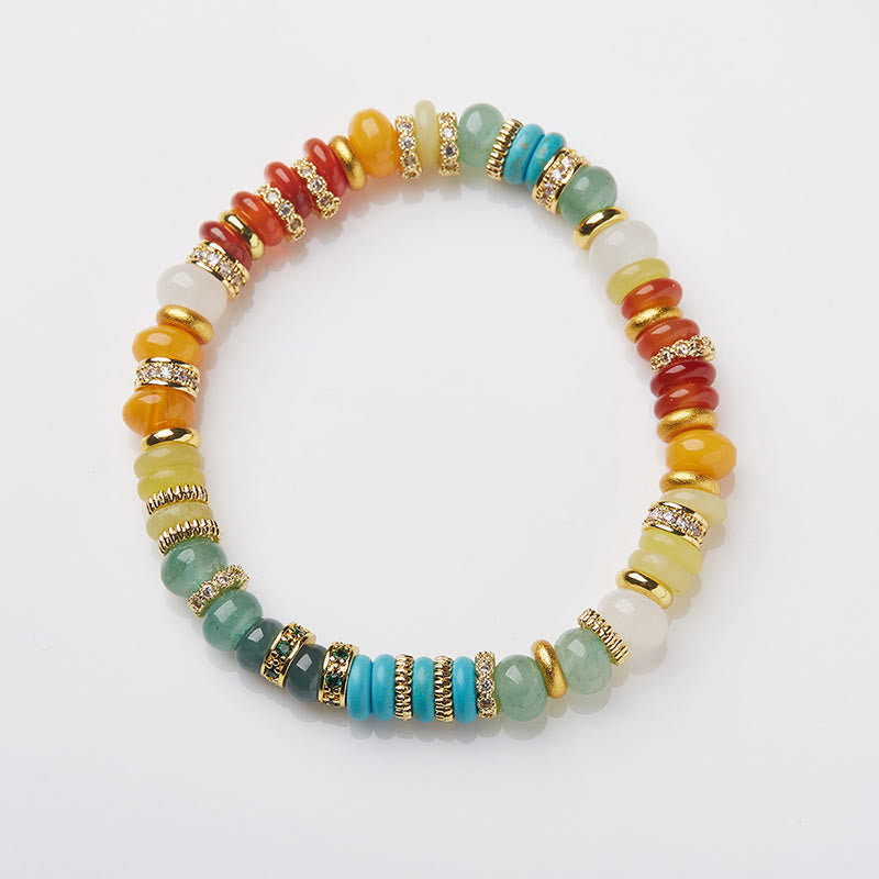 Bracelet de confiance en jade et agate arc-en-ciel 6 mm, bijou de guérison