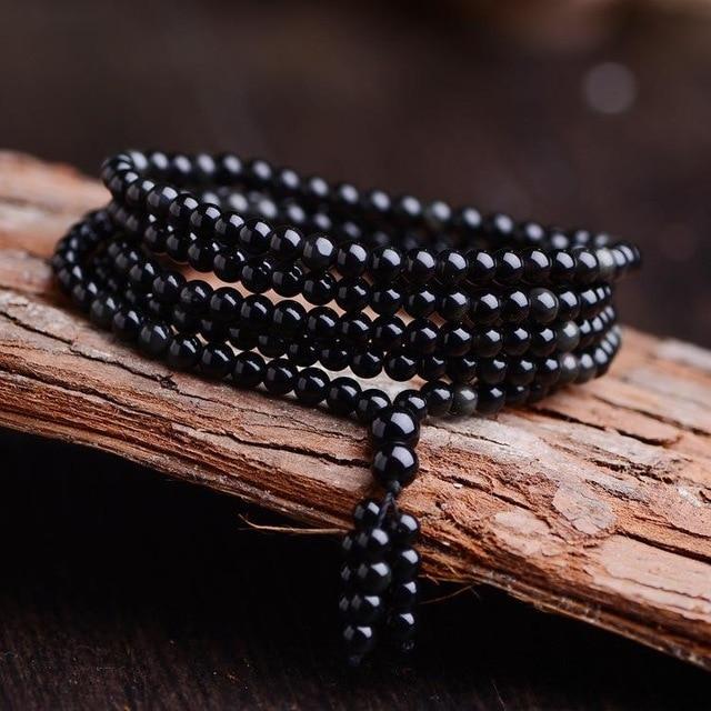 Bracelet de guérison joyeux en obsidienne arc-en-ciel