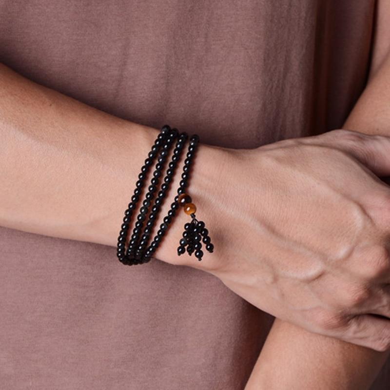 Bracelet de guérison joyeux en obsidienne arc-en-ciel