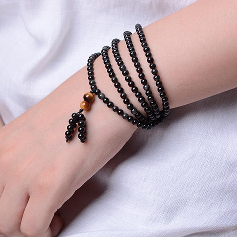 Bracelet de guérison joyeux en obsidienne arc-en-ciel