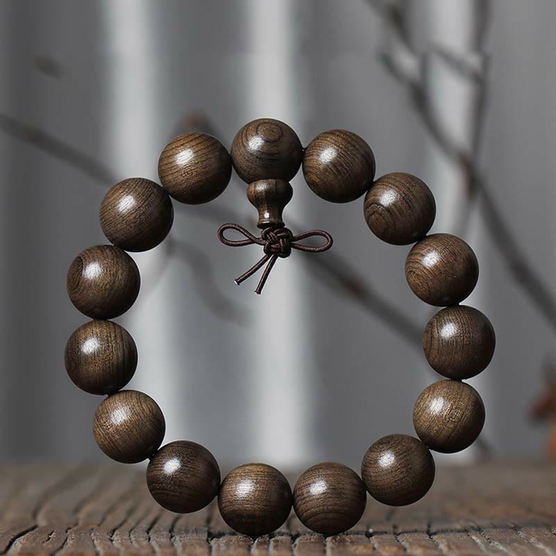 Bracelet spirituel en bois rare de Phoebe Zhennan, perles de 15 à 25 mm