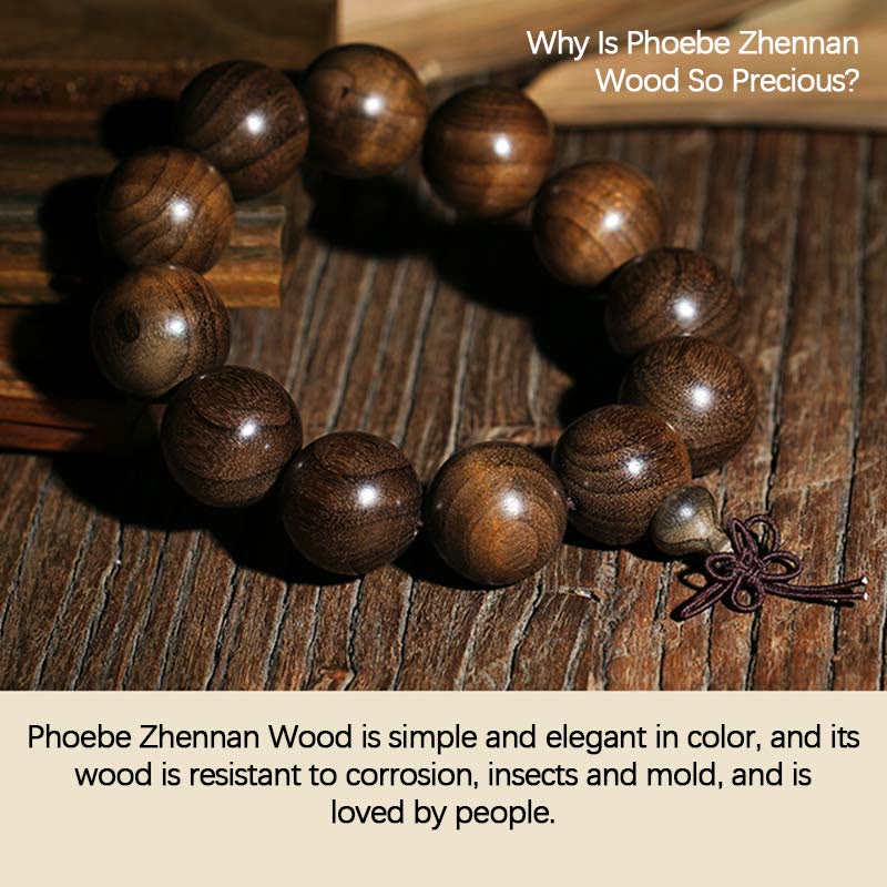 Bracelet spirituel en bois rare de Phoebe Zhennan, perles de 15 à 25 mm