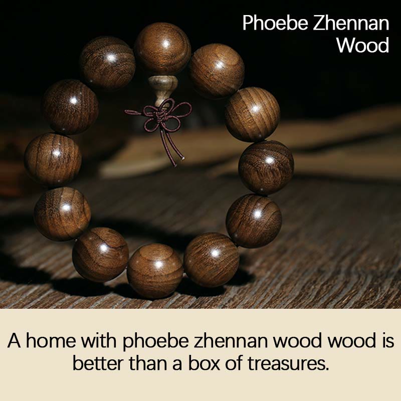 Bracelet spirituel en bois rare de Phoebe Zhennan, perles de 15 à 25 mm