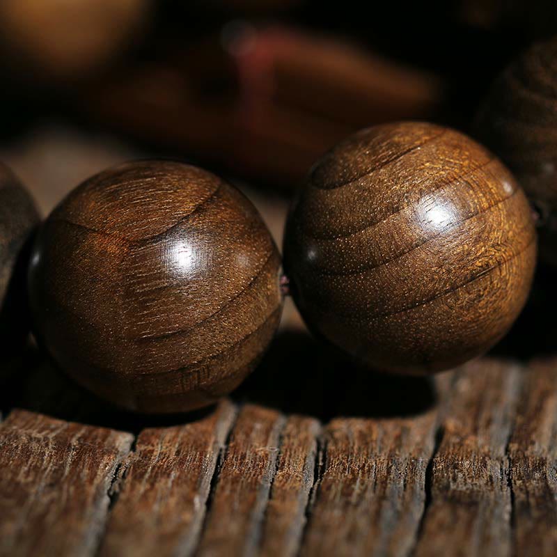 Bracelet spirituel en bois rare de Phoebe Zhennan, perles de 15 à 25 mm