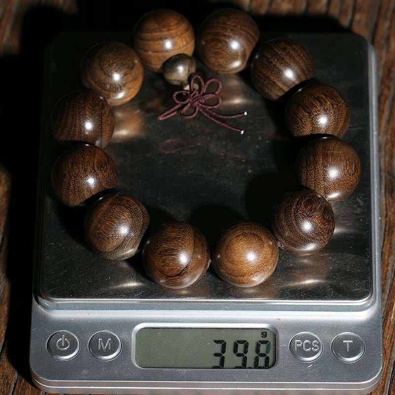 Bracelet spirituel en bois rare de Phoebe Zhennan, perles de 15 à 25 mm