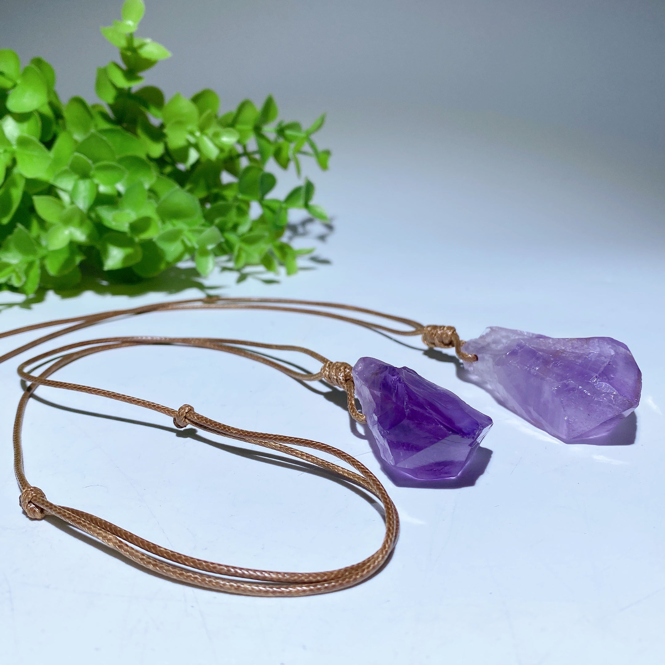 Raw Amethyst Necklace Crystal Healing 1.5-2.3 Inch