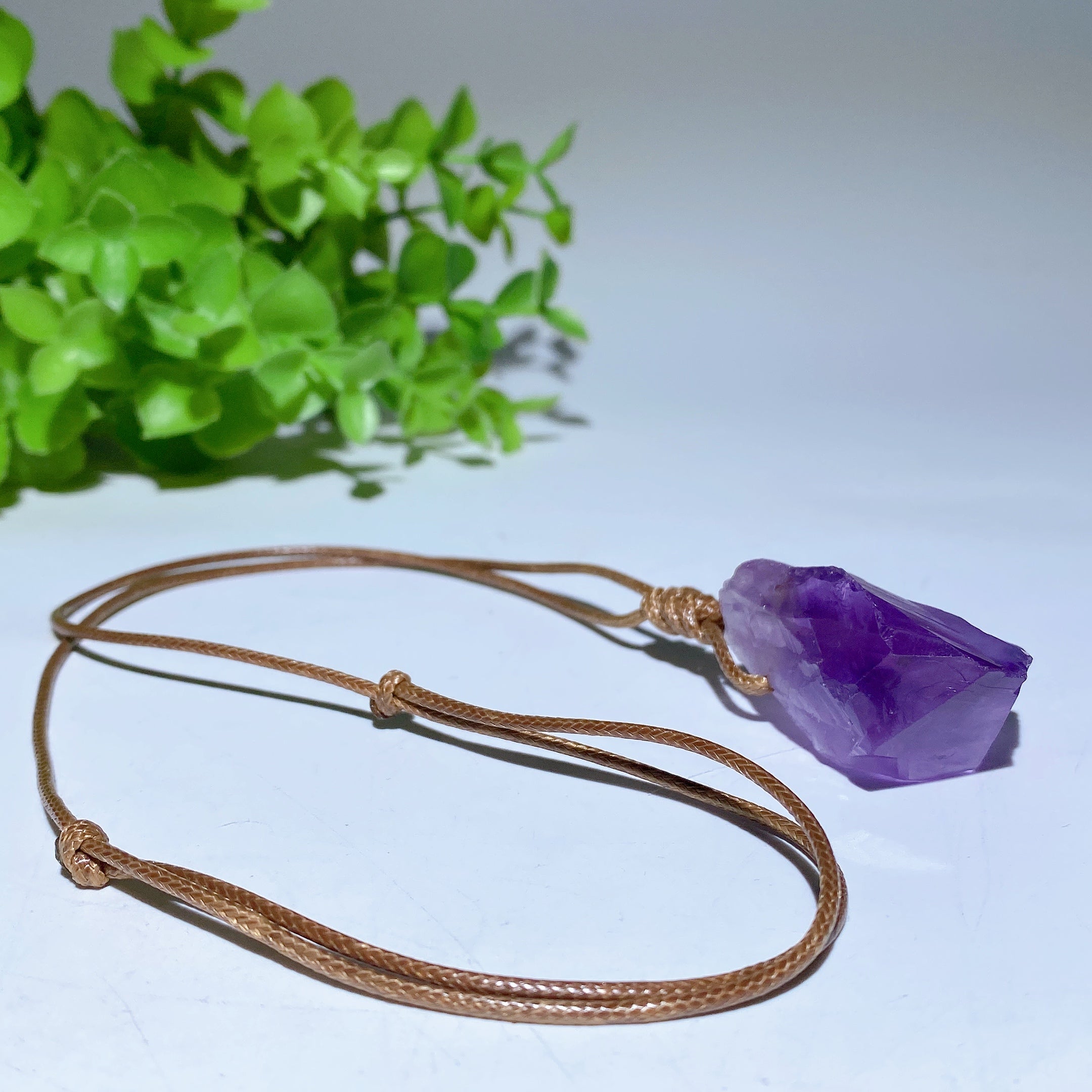 Collier d'améthyste brute, cristal de guérison, 3,8 à 5,8 cm