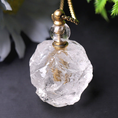 Collier en quartz clair brut de 4,6 cm pour la méditation énergétique