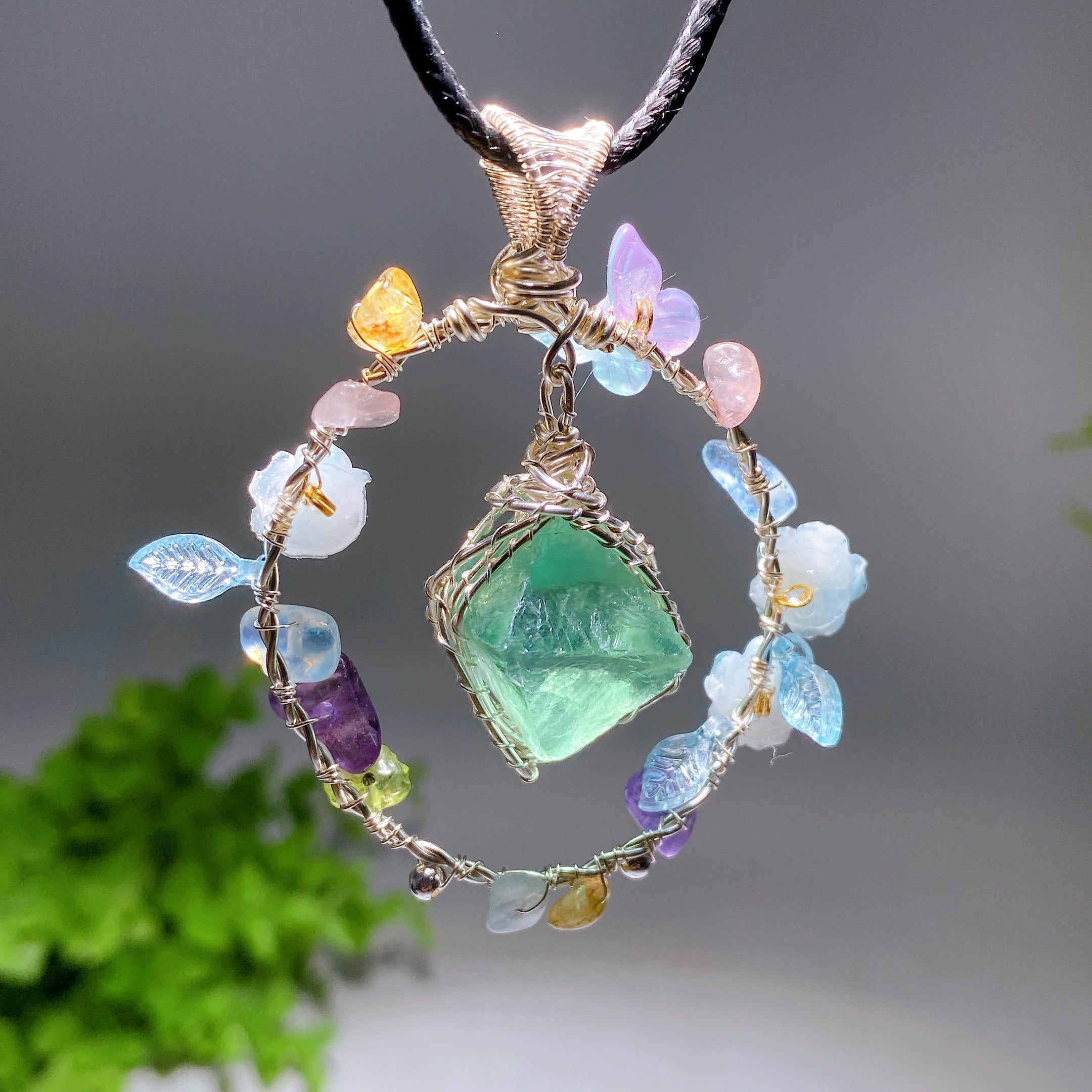 Raw Crystal Pendant 1.2-2.0 Inch Healing Necklace