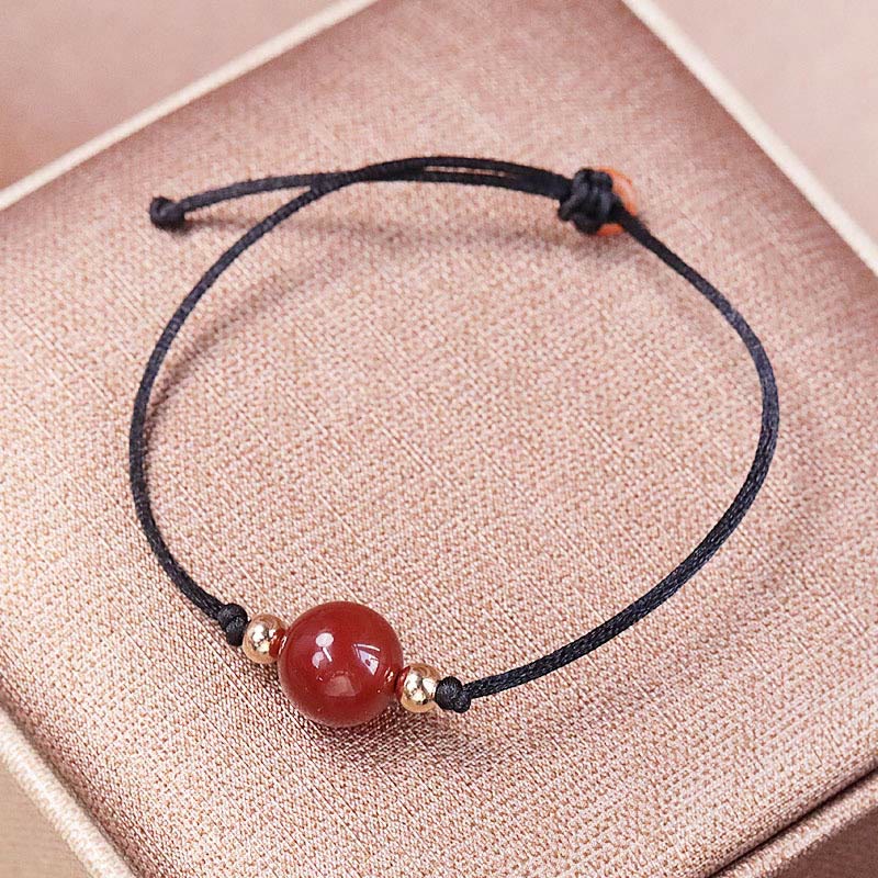 Collier bracelet en agate rouge et calcédoine pour la confiance et l'harmonie