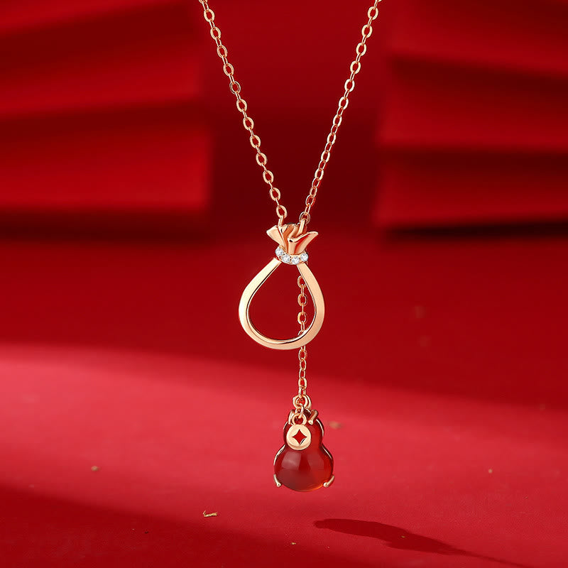 Collier en calcédoine et agate rouge | Confiance et chance