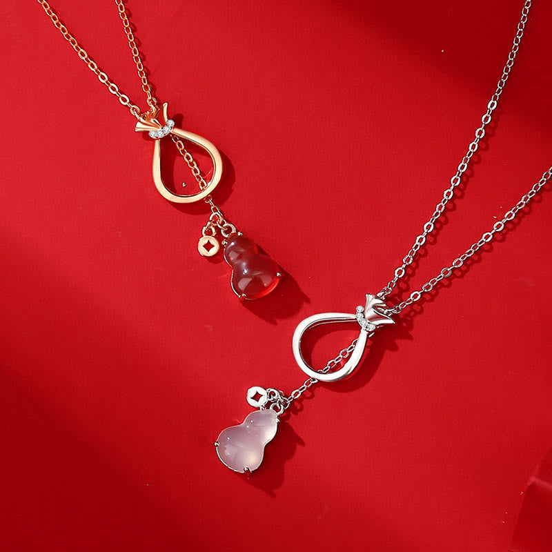 Collier en calcédoine et agate rouge | Confiance et chance