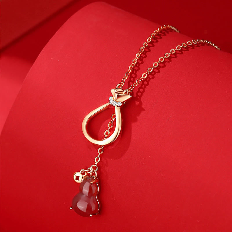 Collier en calcédoine et agate rouge | Confiance et chance