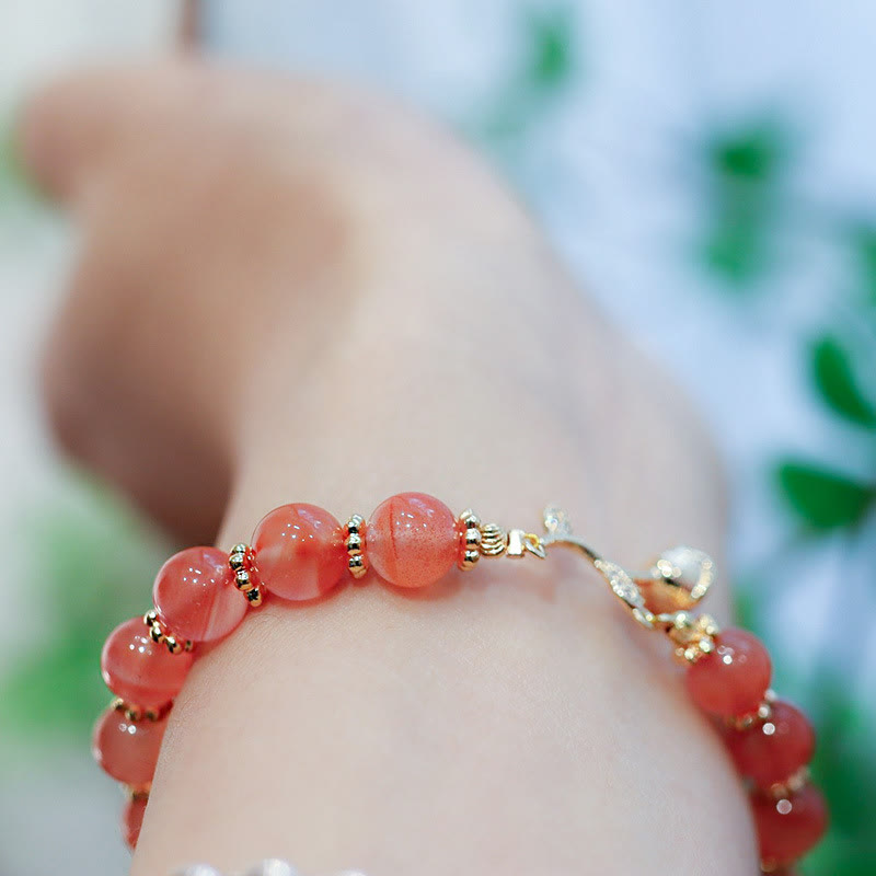 Bracelet chaîne Confiance et calme en agate rouge
