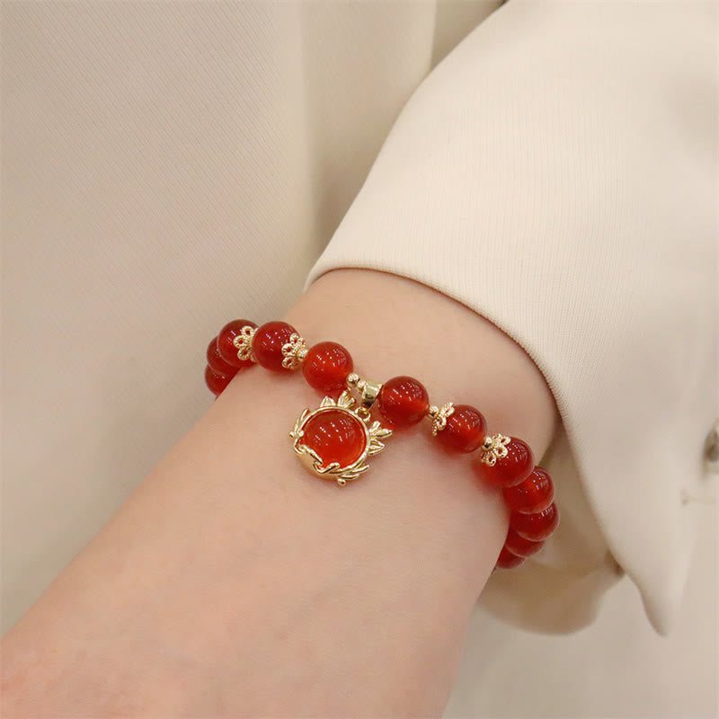 Bracelet de la paix en jade et agate rouge | Succès et protection