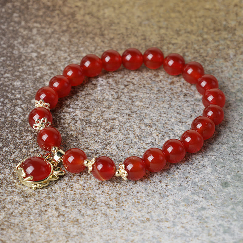 Bracelet de la paix en jade et agate rouge | Succès et protection