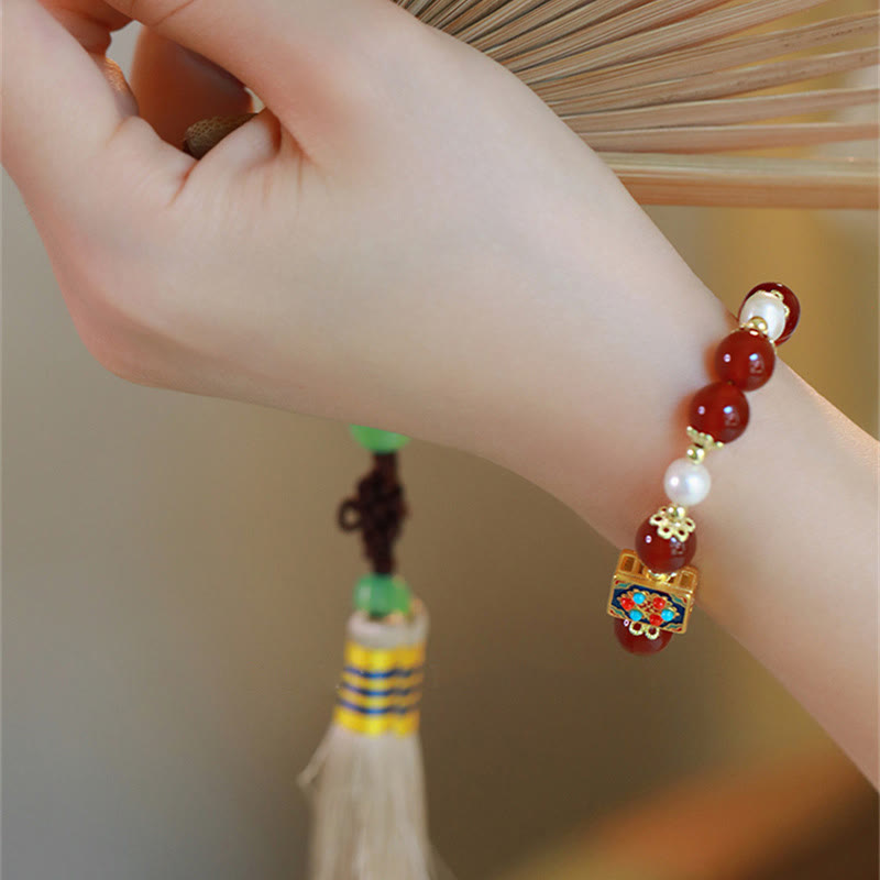 Bracelet de confiance en perles d'agate rouge pour l'acceptation de soi