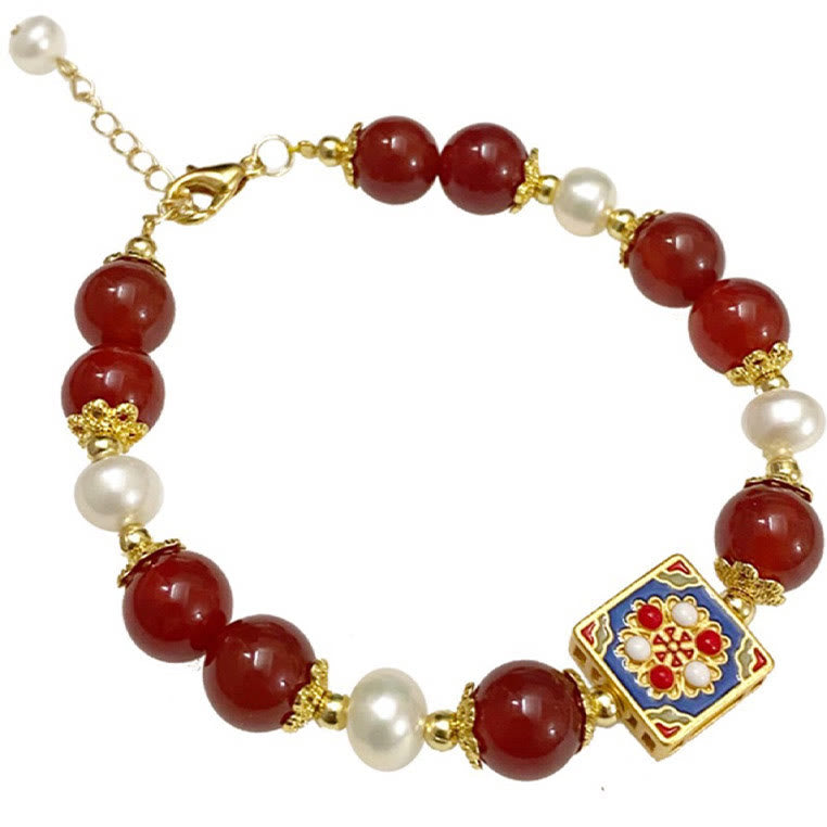 Bracelet de confiance en perles d'agate rouge pour l'acceptation de soi