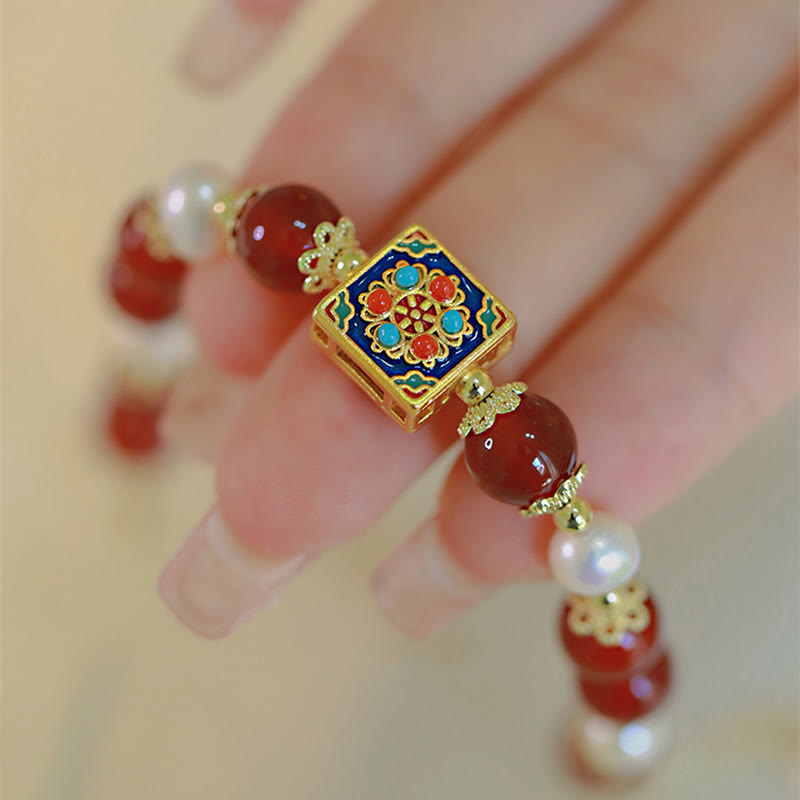Bracelet de confiance en perles d'agate rouge pour l'acceptation de soi
