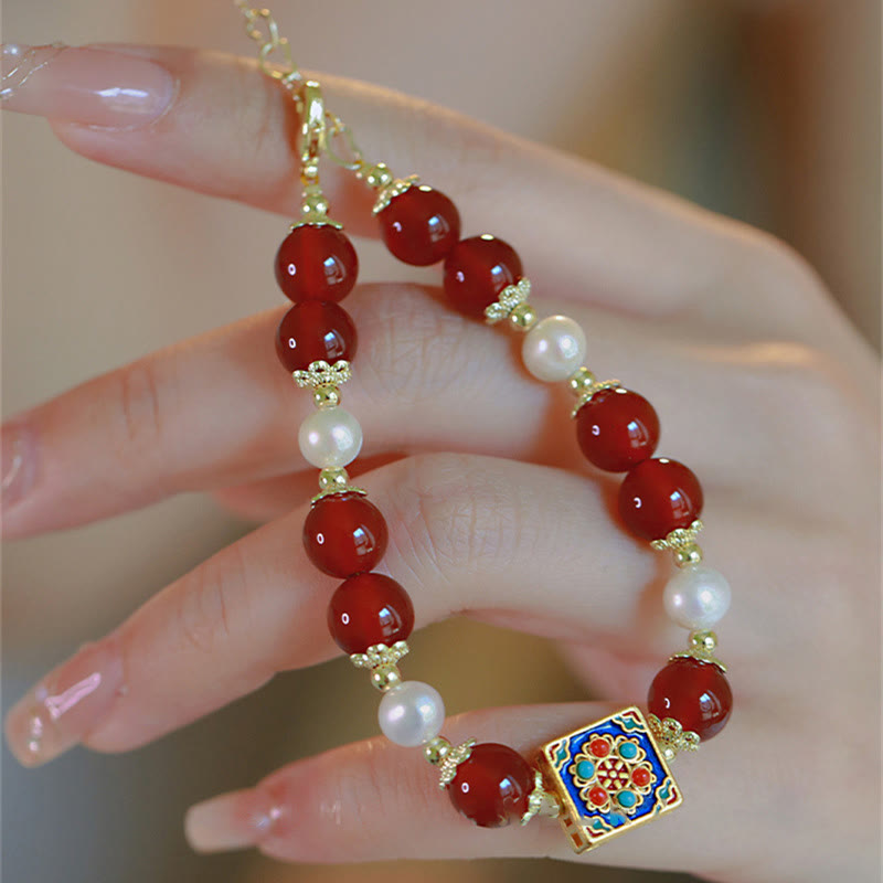 Bracelet de confiance en perles d'agate rouge pour l'acceptation de soi