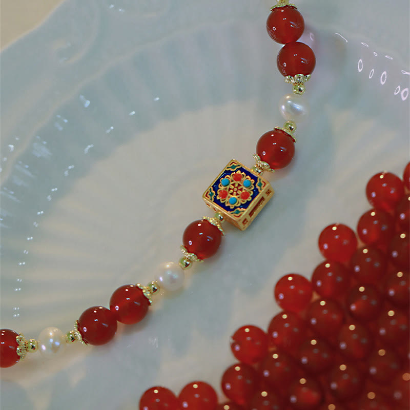 Bracelet de confiance en perles d'agate rouge pour l'acceptation de soi