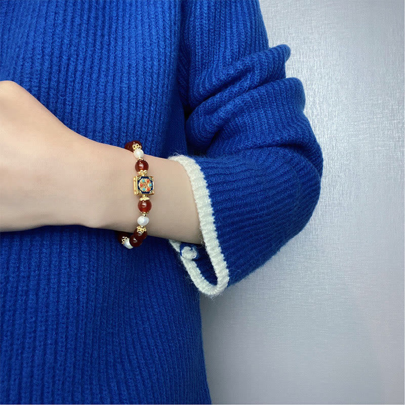 Bracelet de confiance en perles d'agate rouge pour l'acceptation de soi