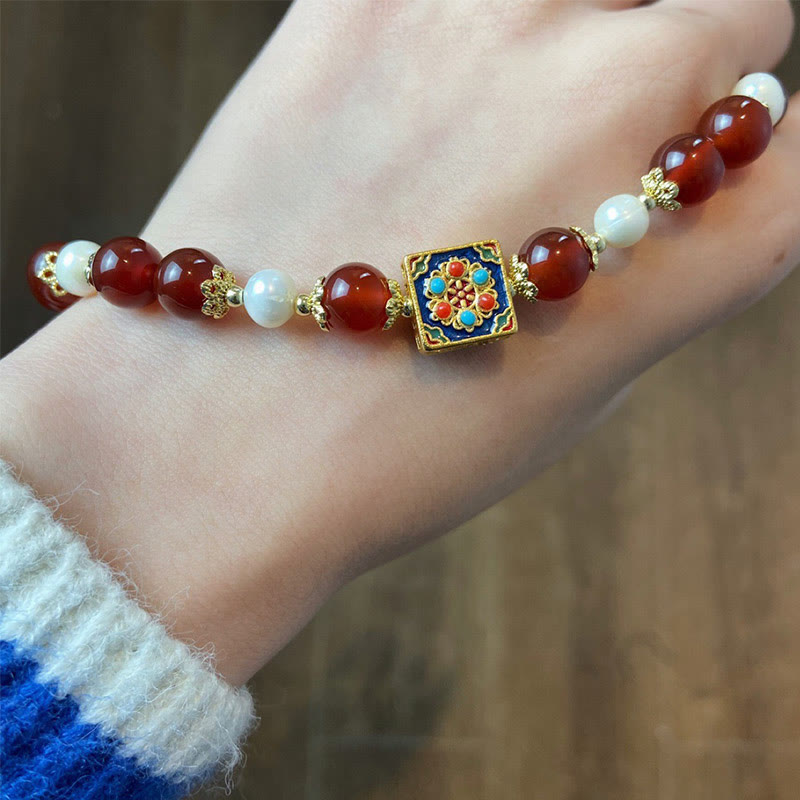 Bracelet de confiance en perles d'agate rouge pour l'acceptation de soi