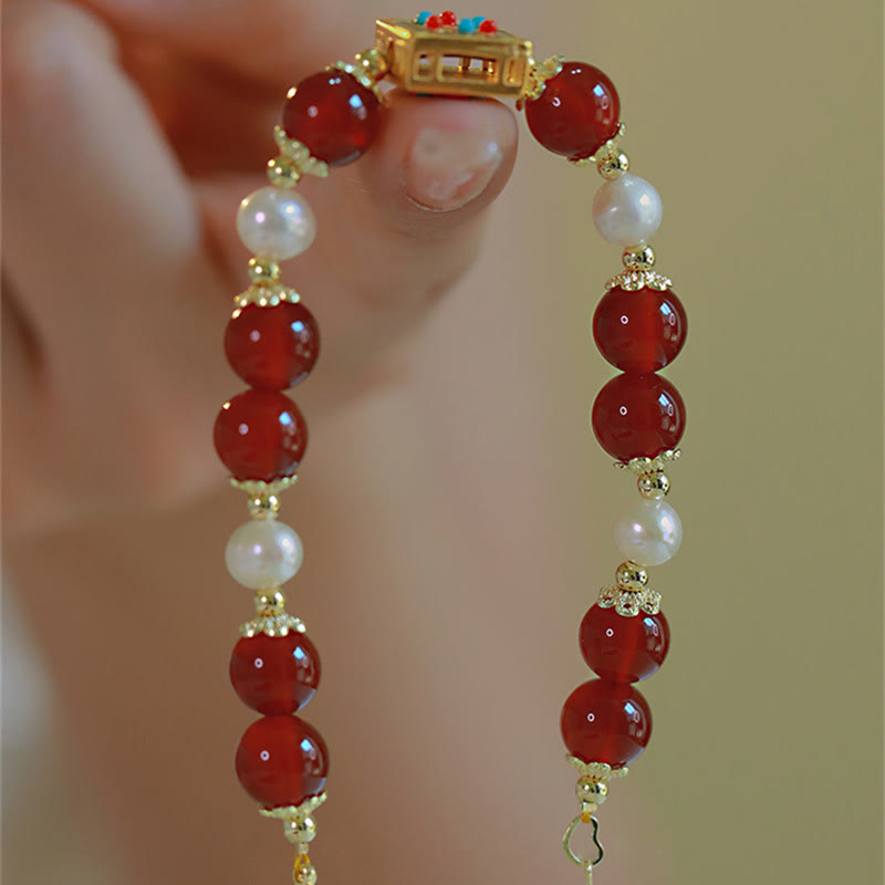 Bracelet de confiance en perles d'agate rouge pour l'acceptation de soi