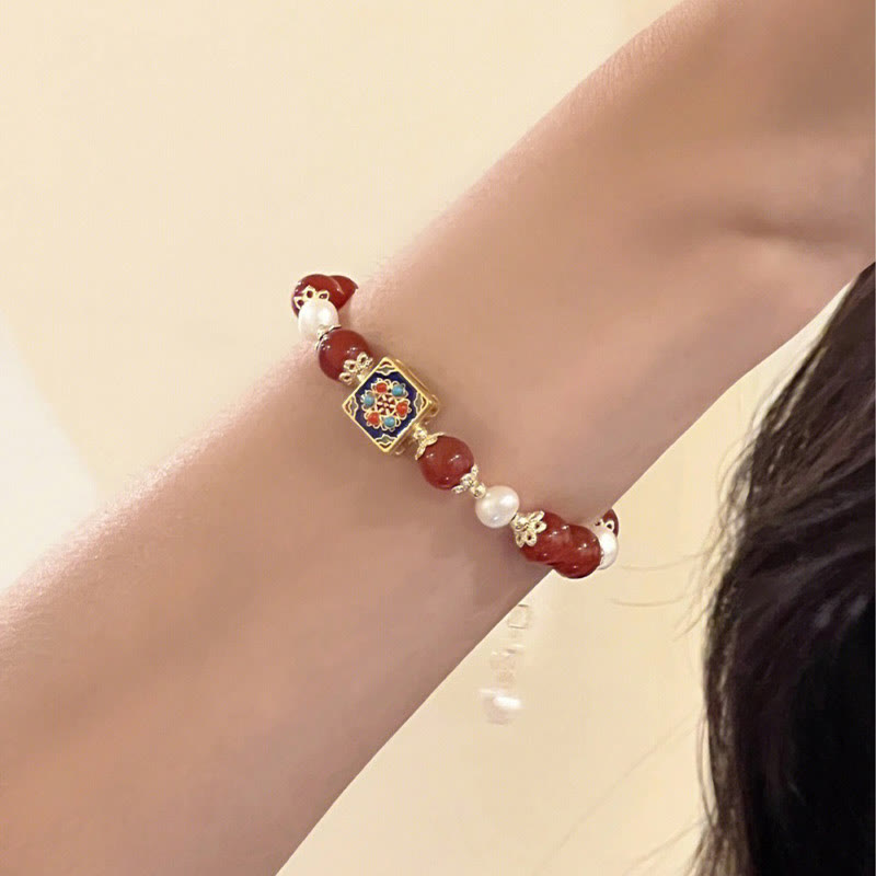 Bracelet de confiance en perles d'agate rouge pour l'acceptation de soi
