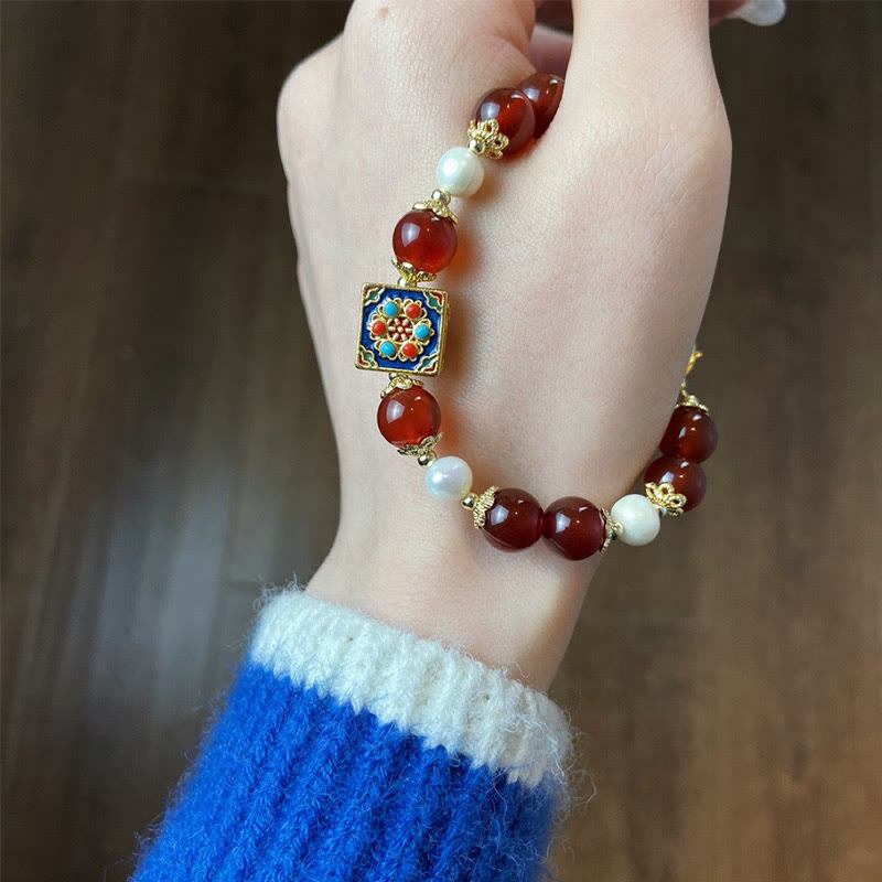 Bracelet de confiance en perles d'agate rouge pour l'acceptation de soi