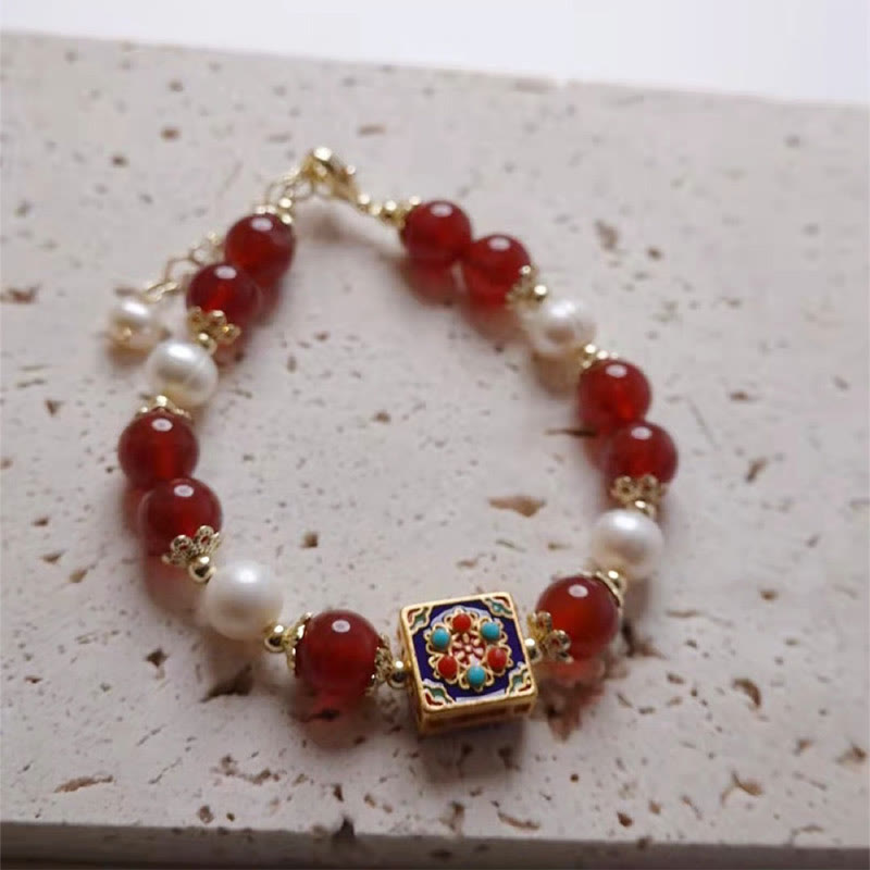 Bracelet de confiance en perles d'agate rouge pour l'acceptation de soi